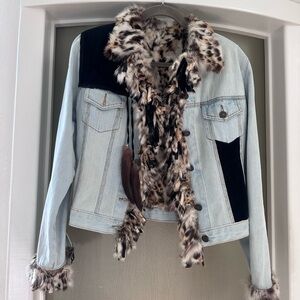 Gorgeous fur lined denim Italian jacket